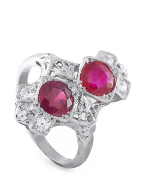 LB Exclusive ruby and diamond ring Silver MF07062926