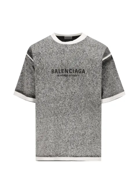 Balenciaga logo-print heathered T-shirt Grey 764235TUVS2