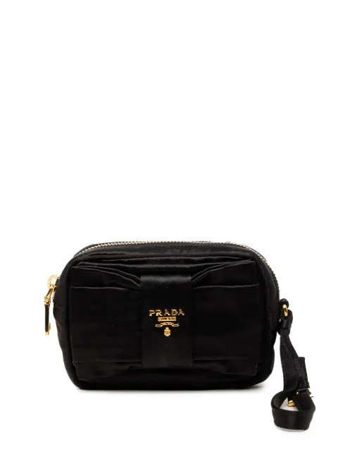 Prada Pre-Owned 2013-2026 Raso Fiocco Bow pouch Black SY7RQPMZ73DT2W09