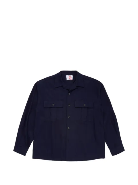 SON OF THE CHEESE flap-pocket camp-collar shirt Blue SC2520SH09