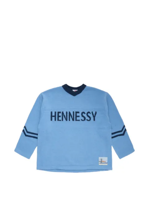 SON OF THE CHEESE Henny intarsia-knit sweater Blue SC2420KN04