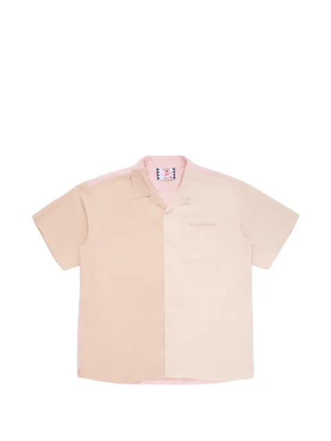 SON OF THE CHEESE colour-block embroidered shirt Pink SC2610SH03