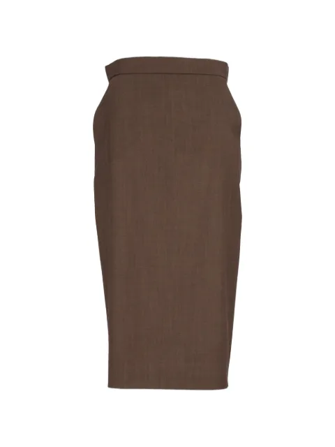 Max Mara wool gabardine pencil skirt Brown 2621106061600