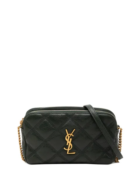 Saint Laurent Pre-Owned 2021 Mini Quilted Lambskin Becky Double Zip crossbody bag Black TPDN0JMU6FVG5BIX
