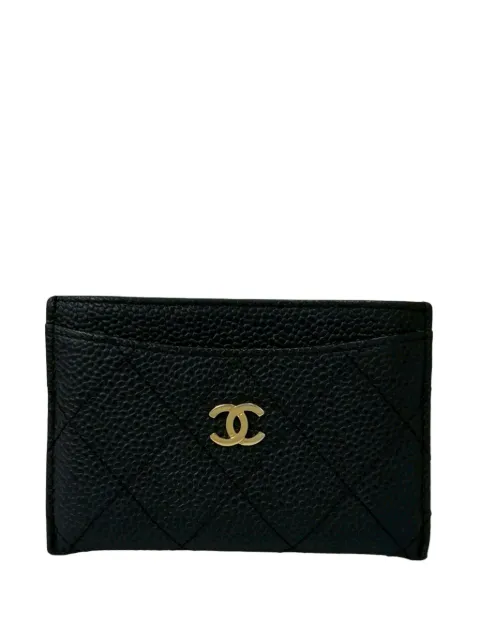 CHANEL Pre-Owned 2012 CC Quilted Caviar Case card holder Black OE8U26R34W0VD48I
