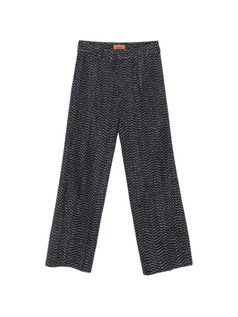 Missoni zigzag-knit palazzo pants Blue DS26WI08BR015R