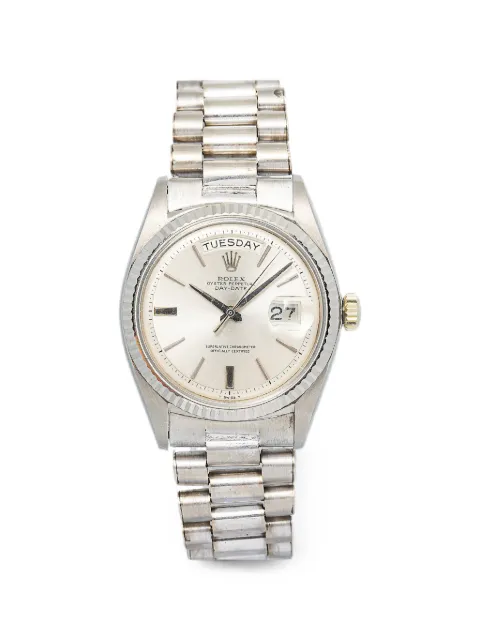Rolex Day-Date fluted bezel 36mm watch Silver 1803