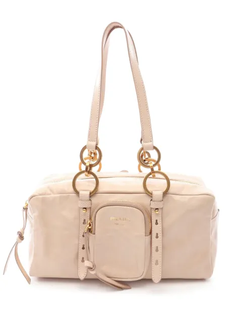 Prada Pre-Owned 2025 Medium Leather Dangle Top Handle Bag shoulder bag Neutrals E3I16HSN0DY0E95R