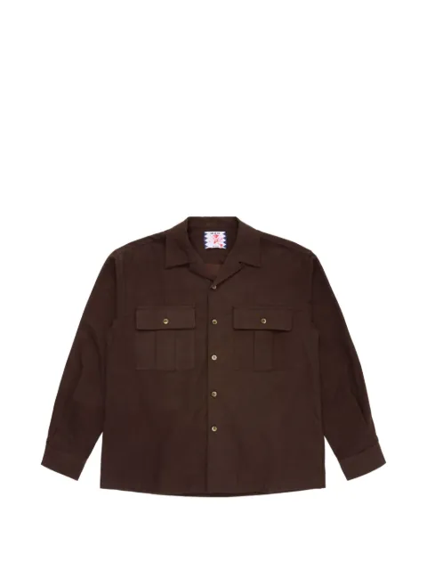 SON OF THE CHEESE Soft flap-pocket camp-collar shirt Brown SC2520SH09