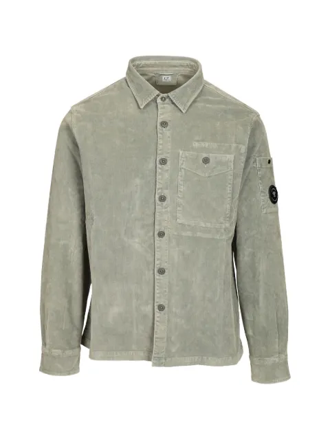 C.P. Company Lens-detail corduroy shirt Grey 21CMSH147A006410O936