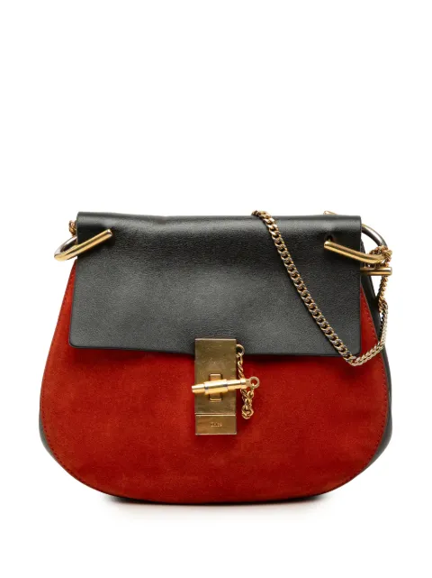 Chloé Pre-Owned 2015 Small Bicolor Suede and Calfskin Drew crossbody bag Black 43NZBLMBP43X00RX