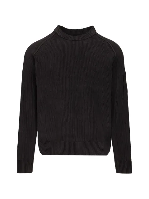 C.P. Company Lens-detail cotton sweater Black 21CMKN196A005558G888