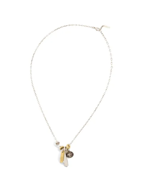 Versace Logo Tag charm necklace Silver 10261421A00620
