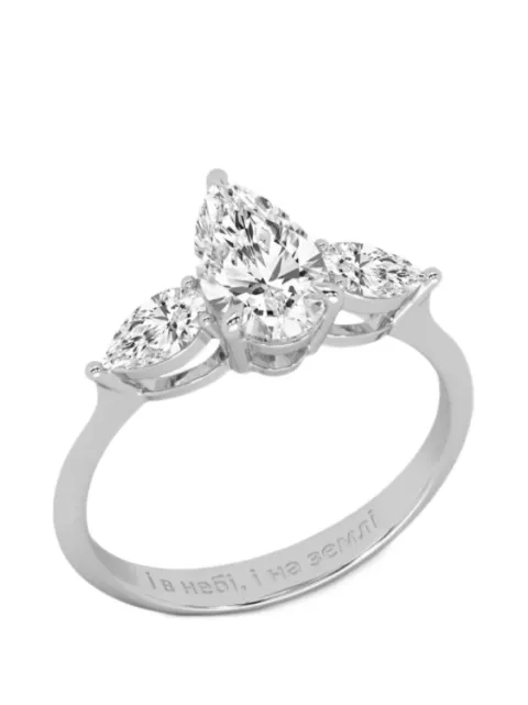 SOLO for diamonds x Karaya pear-cut diamond-embellished ring Silver S00831