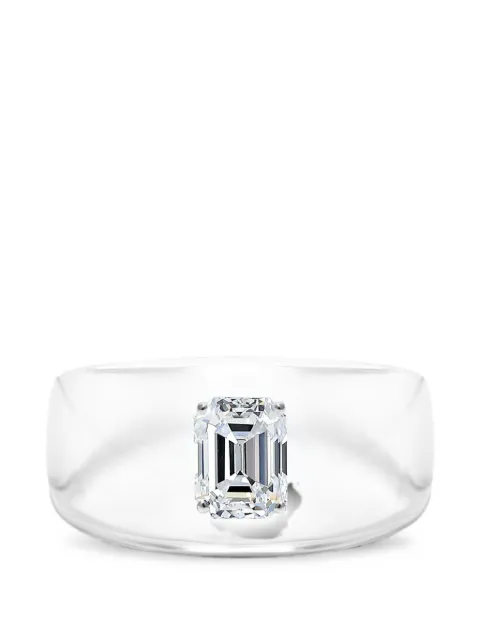 SOLO for diamonds emerald-cut diamond ring Silver NYC000193