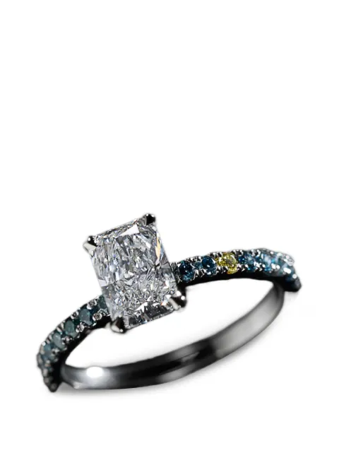 SOLO for diamonds x Daria Shapovalova radiant-cut diamond-embellished ring Silver S00699