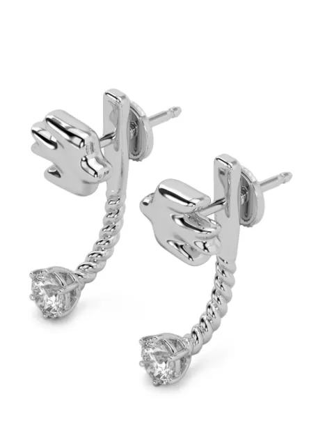 SOLO for diamonds x GUNIA Project bird-motif diamond earrings Silver S02594