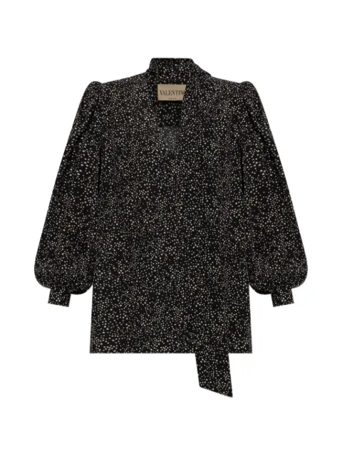 Valentino Garavani star-print silk shirt Black BAB8K3ABE