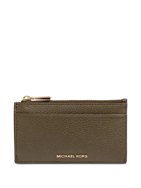 Michael Michael Kors logo-plaque pebbled cardholder Green 32F5GJ6D8L0