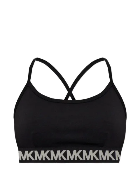 Michael Michael Kors logo-tape cross-back crop top Black MT6527NKND0