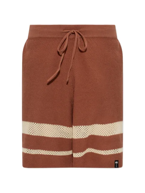 Palm Angels stripe-detail knitted shorts Brown PAMHM001KN0016063