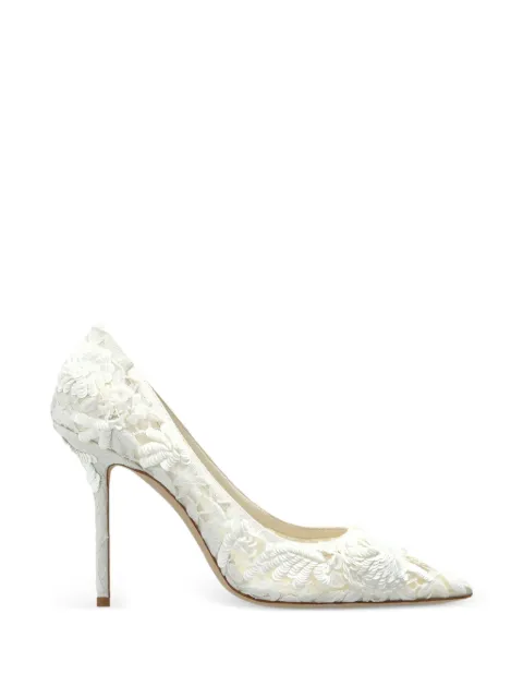 Jimmy Choo Love 100 floral-appliqué pumps White LOVE100KJN