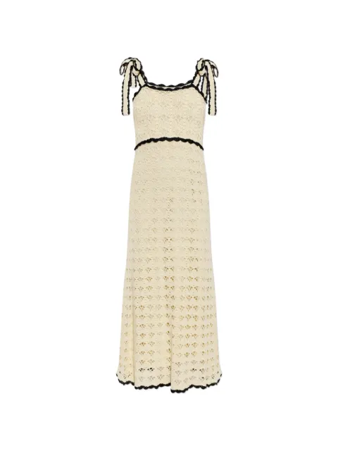 ZIMMERMANN Aster crocheted strappy maxi dress Neutrals 9176DSS261