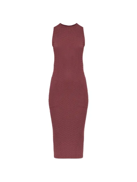 Issey Miyake sleeveless pleated midi dress Red IM66FH611