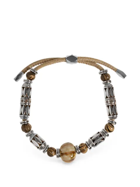 ISABEL MARANT Janis beaded adjustable bracelets Silver BR0246FAD2B08B