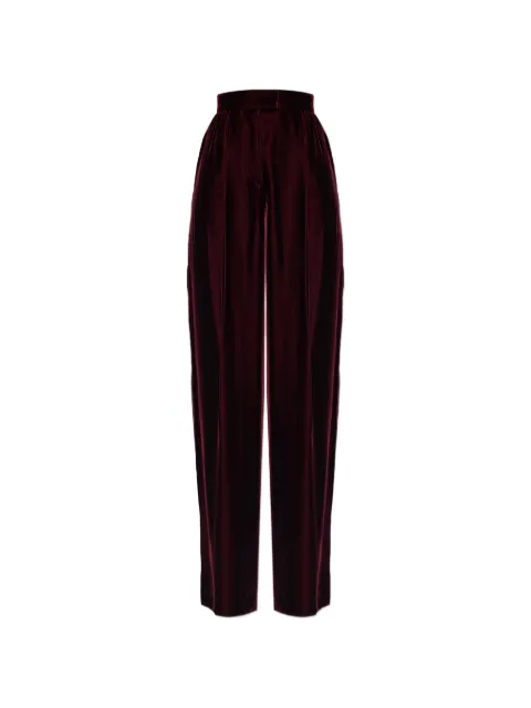 Valentino Garavani velvet pleated trousers Red BRB7579Q90