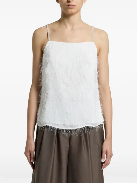 Peserico square-neck top White A08135SOLARWHT