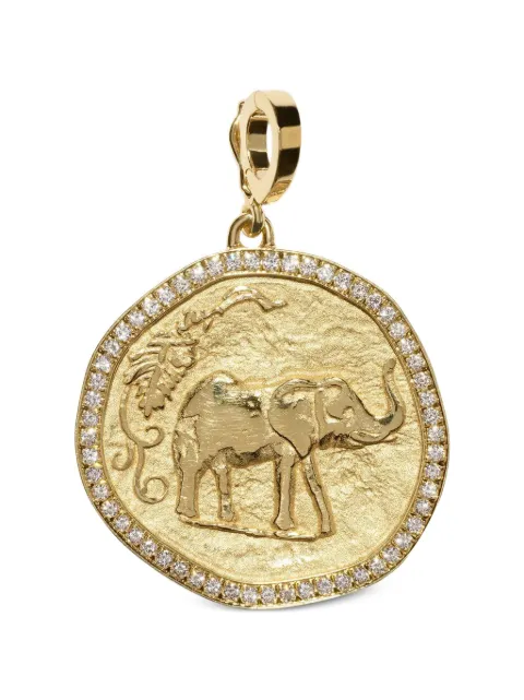 Azlee Elefante diamond charm Gold C1542G18