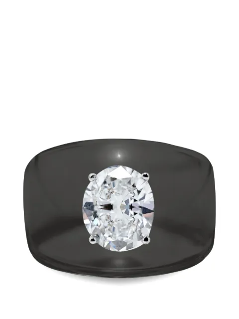 SOLO for diamonds diamond dome ring Black NYC000205