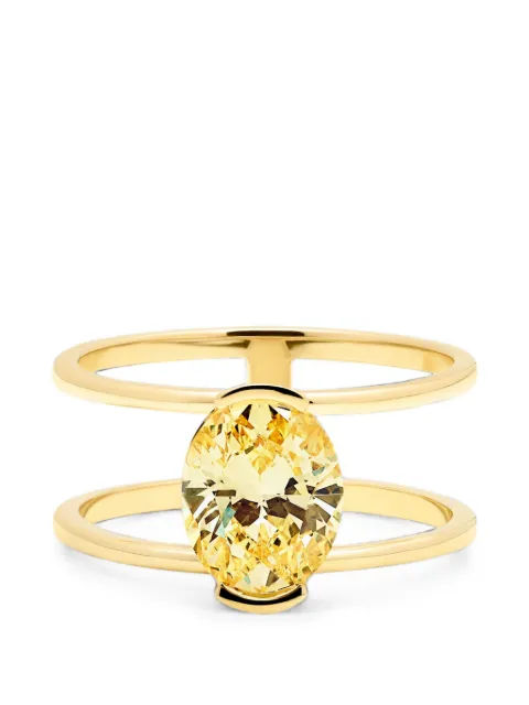 SOLO for diamonds oval-cut diamond double-band ring Gold S00239
