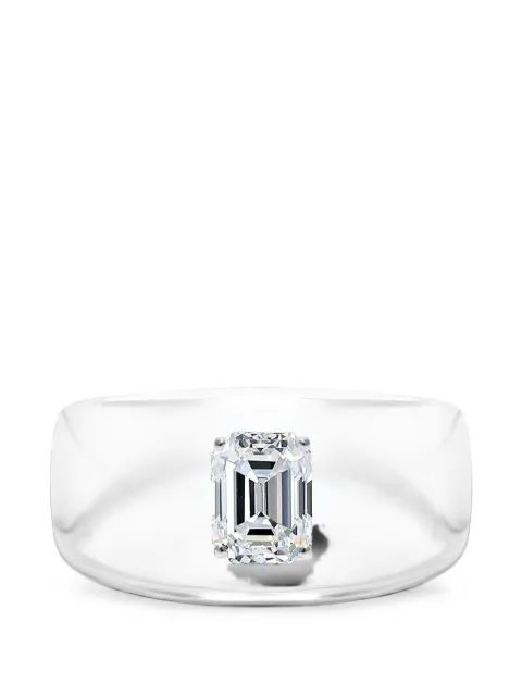 SOLO for diamonds emerald-cut diamond ring Silver NYC000201