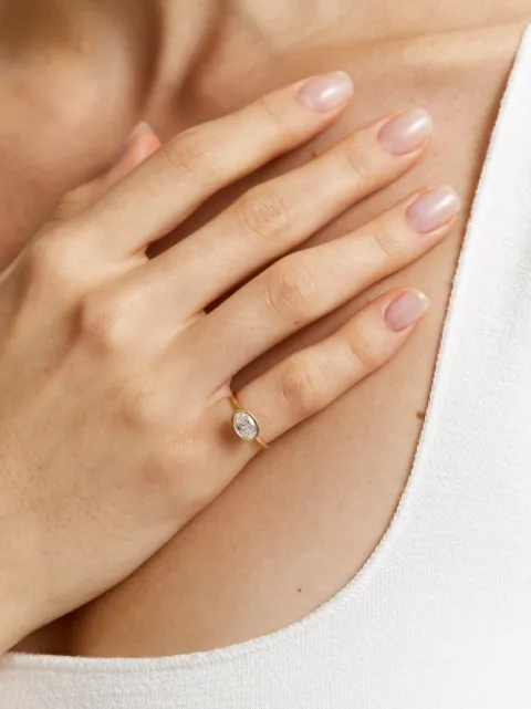 SOLO for diamonds x Nataliia Gotsii oval-cut diamond-embellished ring Gold S00964