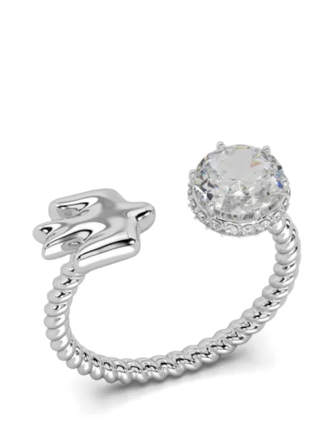 SOLO for diamonds x Gunia Project diamond-embellished bird ring Silver S01004