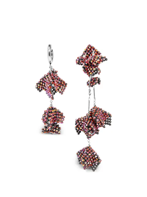 ISABEL MARANT asymmetrical crystal-embellished earrings Silver BL0310FAD3B07B