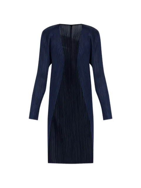 Pleats Please Issey Miyake pleated long-sleeve jacket Blue PP67JA4060