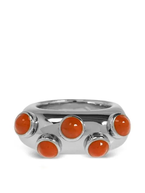 Marni cabochon-embellished brass ring Silver ANMV0154A0P6528