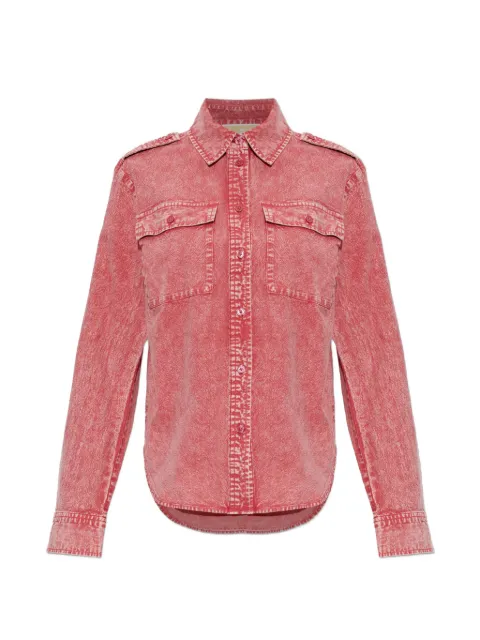 Michael Michael Kors garment-dyed denim shirt Red MT640WXLFN
