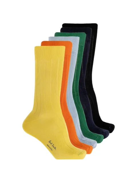 Paul Smith ribbed-knit socks (set of six) Yellow M1ASOCKW6P215