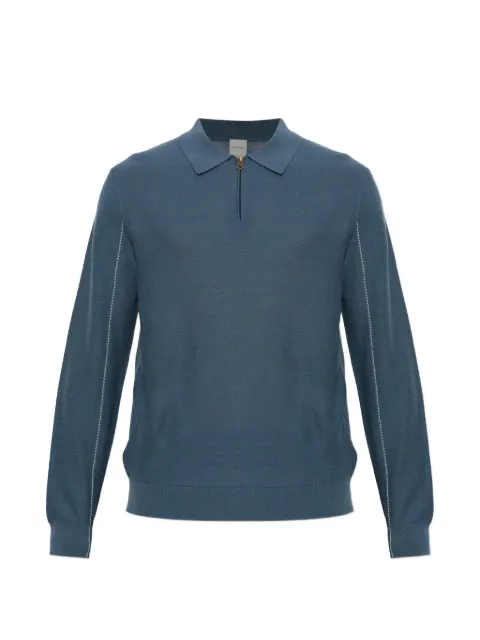 Paul Smith quarter-zip textured merino sweater Blue M1R985ZW03155