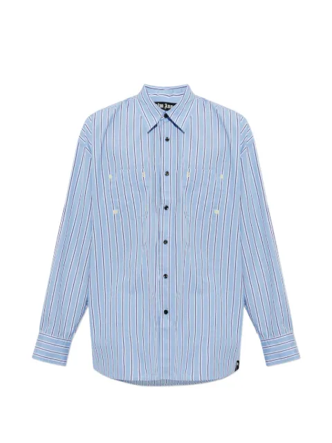 Palm Angels striped cotton shirt Blue PAMGE004FB0014419