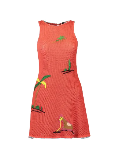 STAUD Marea embroidered mini dress Orange S26R2317CY