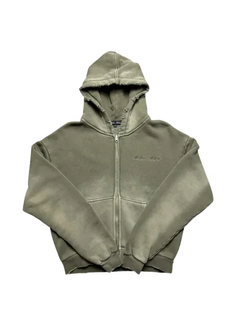Thirteen Studios faded-effect flag-print hoodie Green D4B4D3F8