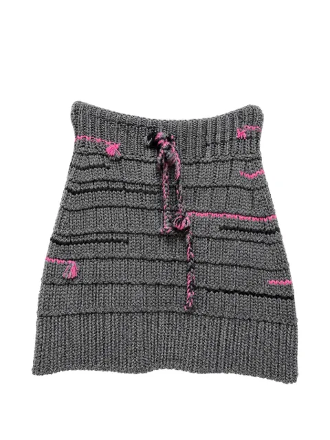 Prada chunky-knit drawstring skirt Grey 213341PU7