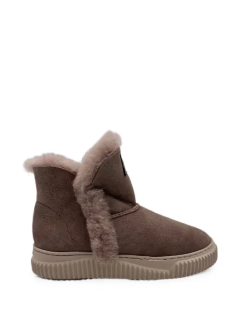 Voile Blanche shearling-lined suede ankle boots Grey LANDSHEALING