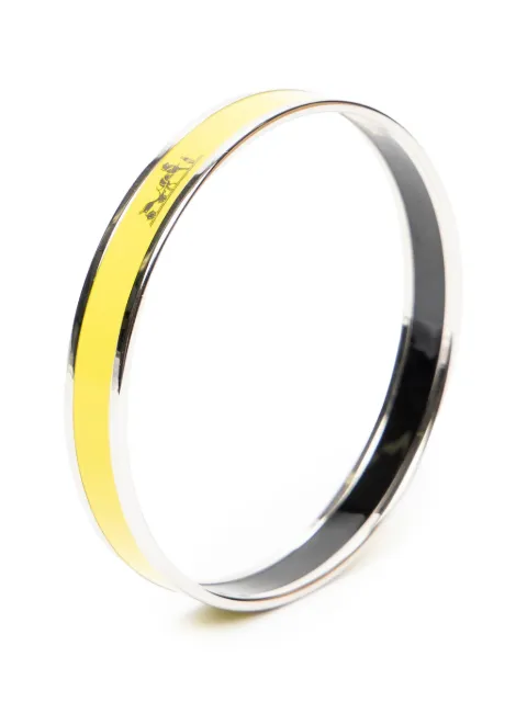 Hermès Pre-Owned logo-detail bangle bracelet Silver STAMP