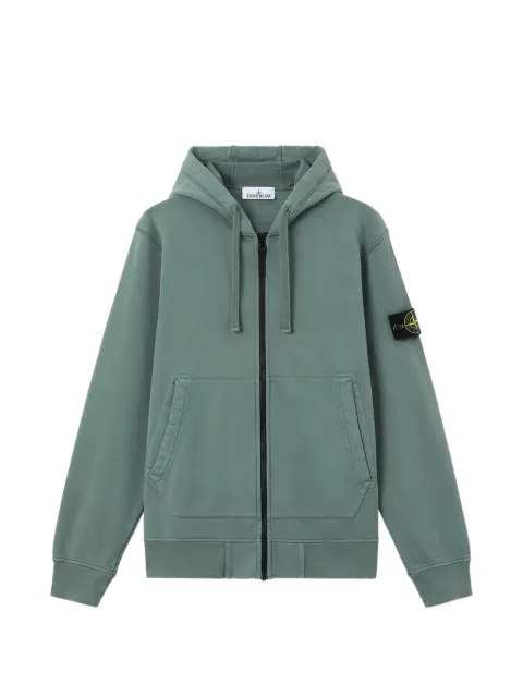 Stone Island 6100061 organic cotton fleece hooded sweatshirt Green L2S156100061S0051